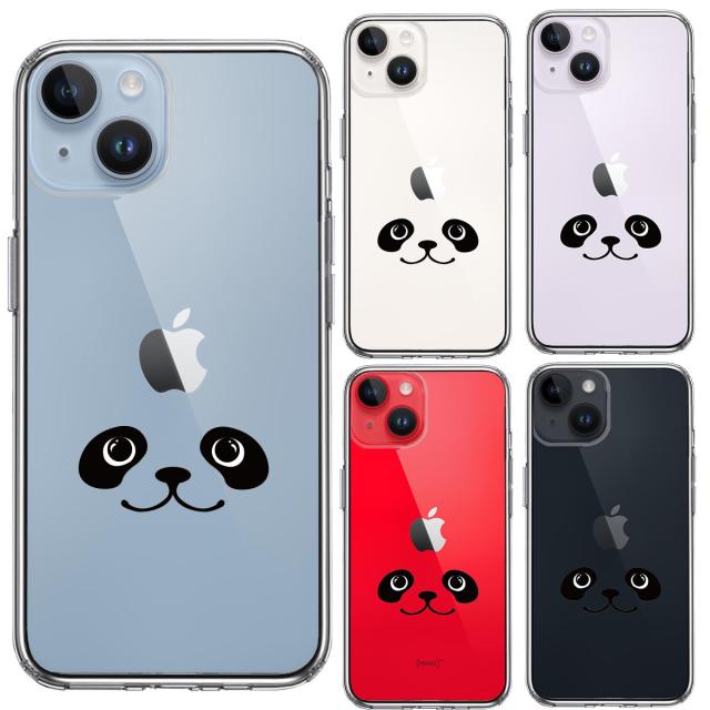 iPhone14Plus ケース クリア パンダ 顔 スマホケース 側面ソフト 背面ハード ハイブリッド  送料無料-1