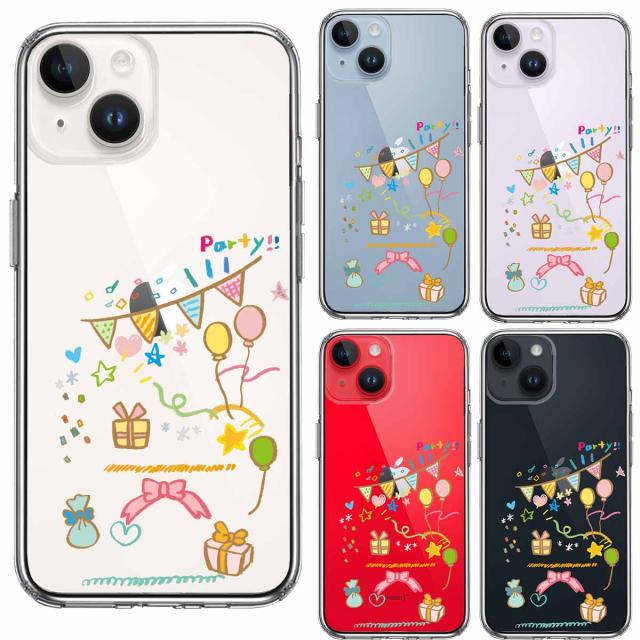 iPhone14Plus ケース クリア party パーティー スマホケース 側面ソフト 背面ハード ハイブリッド  送料無料-1