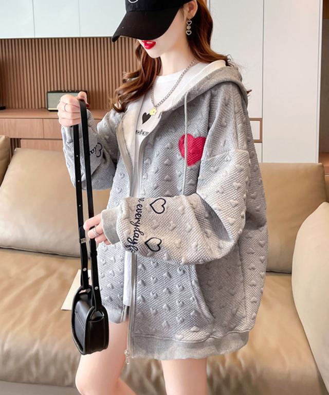 ジップパーカーレディース 春秋スウェット 送料無料 即日発送-6