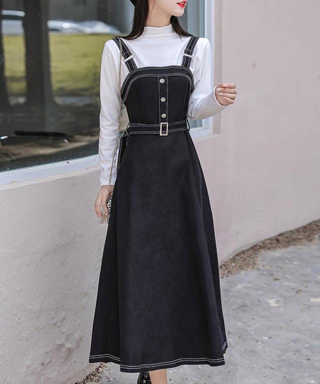 ジャンパースカート サロペットワンピース 送料無料 即日発送-4