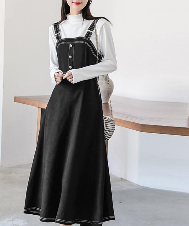 ジャンパースカート サロペットワンピース 送料無料 即日発送-5