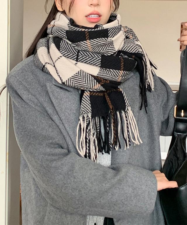 ストール 大判 マフラー チェック柄 送料無料 即日発送-9