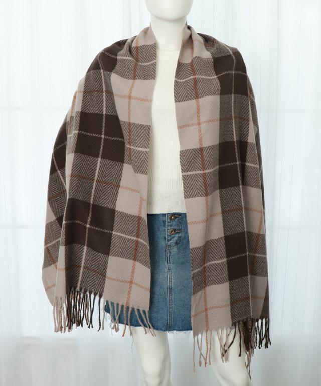 ストール 大判 マフラー チェック柄 送料無料 即日発送-6