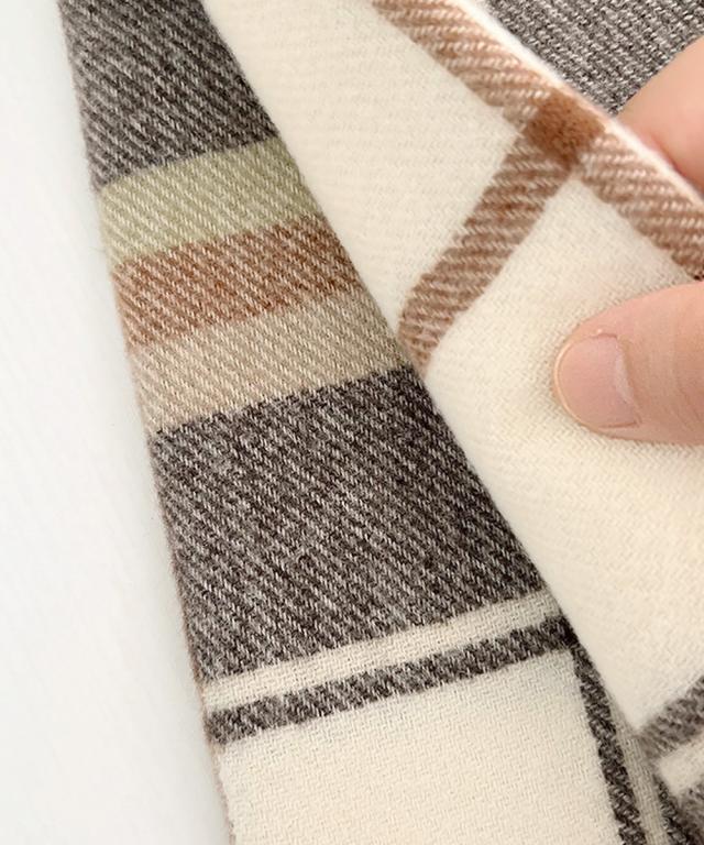 フリンジマフラー チェック柄 秋冬 送料無料 即日発送-6