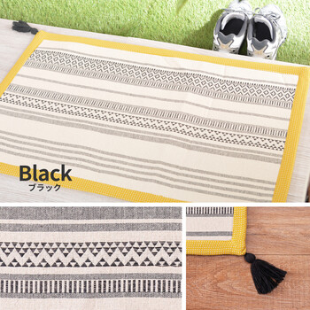 洗濯機で洗える 玄関マット 屋内 インド綿100% 滑り止め付き テラ レッド 約50×80cm 送料無料-8