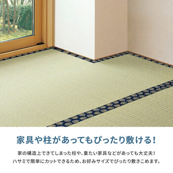 フリーカット上敷き 本間8畳 双目織 撥水 裏貼り 江戸間 本間 団地間 送料無料-2