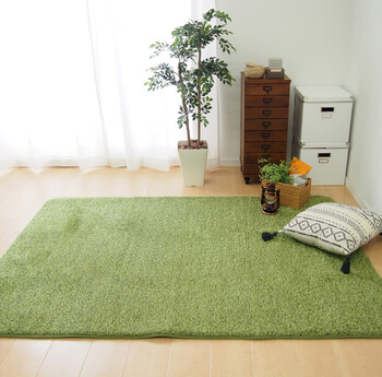 ラグ ふっくら贅沢な芝生風ラグ 直径約150cm ウレタン入り 滑りにくい加工 正方形 長方形 円形 シーヴァ 送料無料-11