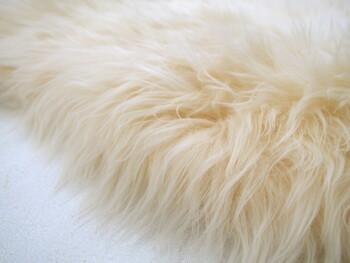 ムートンクッション 長毛 厚手 M 511 F ベージュ 約38×120cm 送料無料-2