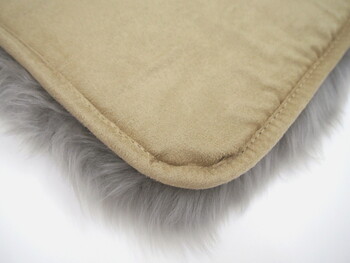 ムートンクッション 長毛 厚手 M 511 F グレー 約38×120cm 送料無料-4