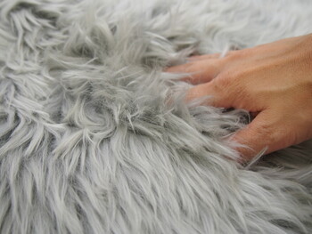 ムートンクッション 長毛 厚手 M 511 F グレー 約38×120cm 送料無料-2