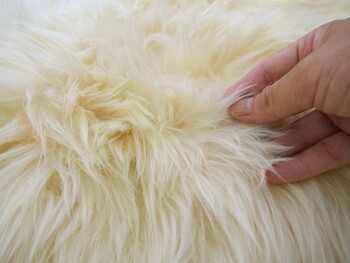 ムートンフリース 約60×90cm 長毛 厚手 M 511 F ベージュ 送料無料-4