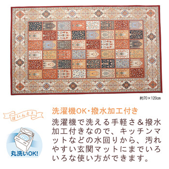玄関マット 約60×90cm 洗濯機OK 滑り止め 撥水加工付き トロワ 送料無料-2