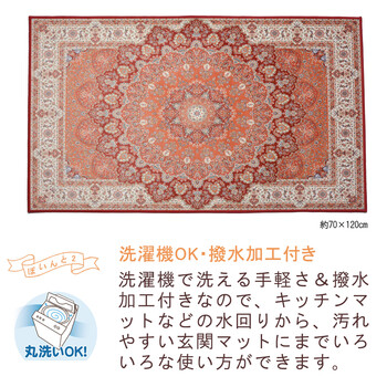 玄関マット 約50×80cm 洗濯機OK 滑り止め 撥水加工付き プリシア 送料無料-1