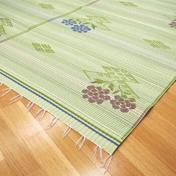 PP柄上敷き 本間8帖 水洗いOK 日本アトピー協会推薦品 日本製 ＃110 ムスビ 花柄 和テイスト 送料無料-7