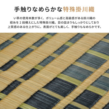 ラグ 国産い草ラグ カーペット 裏貼有約191×191cm 右京 ベージュ 送料無料-5