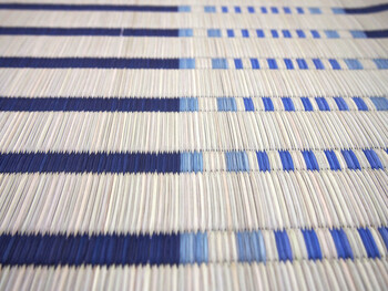 い草 花ござ 江戸間4.5畳 掛川織 ライン柄 津弥 つや ブルー 送料無料-1