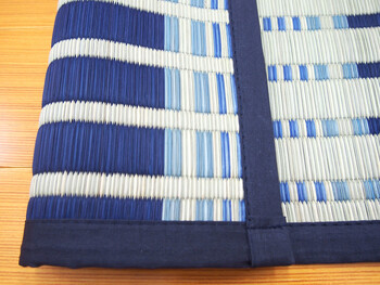 い草 花ござ 江戸間4.5畳 掛川織 ライン柄 津弥 つや ブルー 送料無料-3