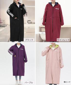 フード付きスモック エプロンコート割烹着 送料無料 即日発送-1