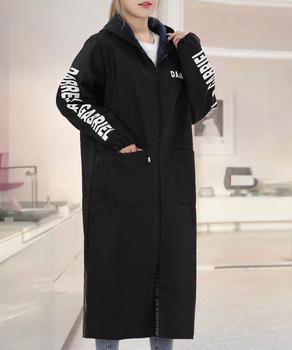 フード付きスモック エプロンコート割烹着 送料無料 即日発送-5