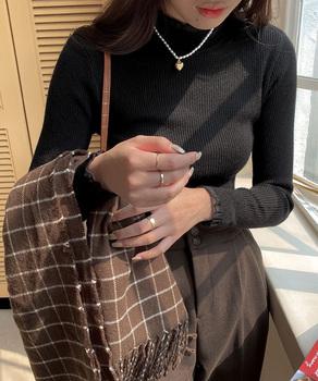 リブニットトップス きれいめ ハイネック SK20341821-8535 送料無料 即日発送-3
