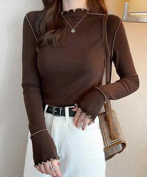 パイピングトップス ヒートインナー微起毛 送料無料 即日発送-4