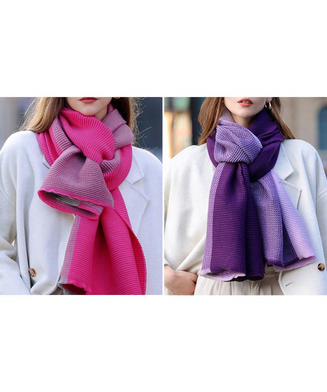 リバーシブルマフラー 配色 大判ストール 送料無料 即日発送-9