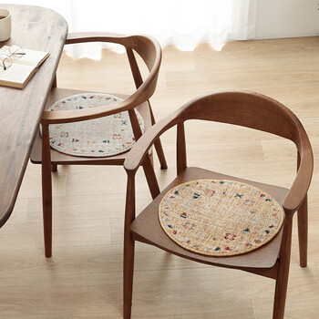 クッション チェアパッド 約40cm丸 ウィルトン 織り トルコ製 汚れにくい キズ防止マット ギャベ柄 マイア 送料無料-11