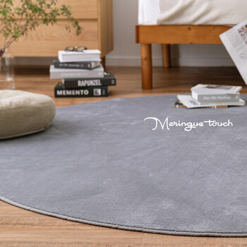 ラグ 洗濯機で洗えるラグ 直径約185cm ウレタン3mm 滑りにくい加工 メレンゲタッチラグ 4色 送料無料-0