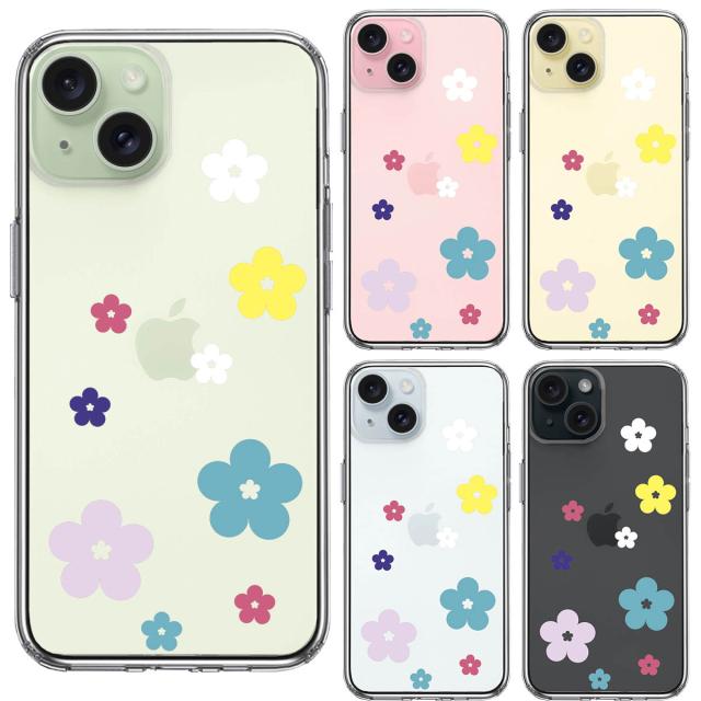 iPhone15Plus ケース クリア CuVery花柄 フローラル スマホケース 側面ソフト 背面ハード ハイブリッド 送料無料-1