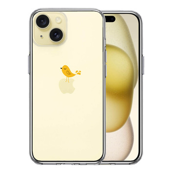 iPhone15Plus ケース クリア 鳥 イエロー スマホケース 側面ソフト 背面ハード ハイブリッド 送料無料-0