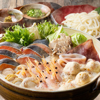 北海道名物 7種の具材を使用した石狩鍋セット 送料無料-3