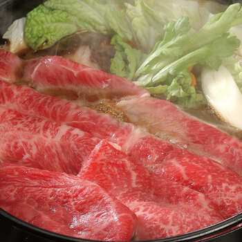 滋賀 松喜屋 近江牛すきやき ロース モモ バラ400g 送料無料-3