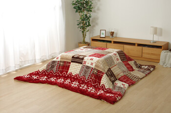 こたつ布団 約190×190cm 撥水 ノルディック柄 リーチェ 薄掛 送料無料-1