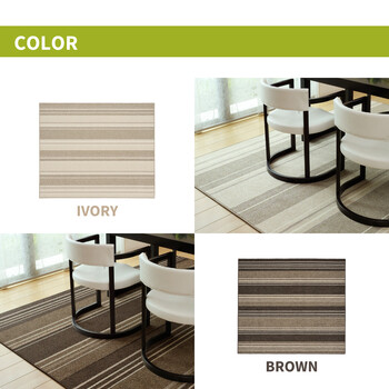 ラグ ダイニングラグ 約240×330cm 防ダニ 抗菌 撥水 防汚 日本製 マージ アイボリー ブラウン 3サイズ 送料無料-4