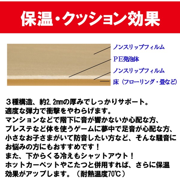 防音ノンスリップシート ひびかん象 Lite 約175X230cm 送料無料-5