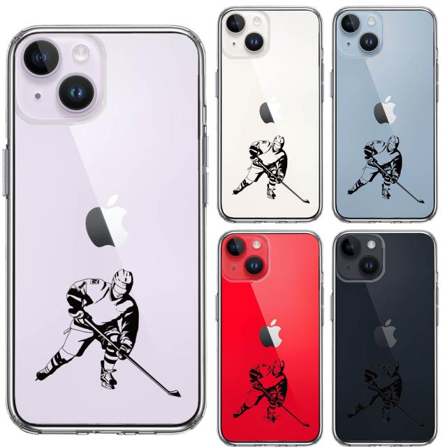 iPhone14Plus ケース クリア アイスホッケー２ スマホケース 側面ソフト 背面ハード ハイブリッド  送料無料-1