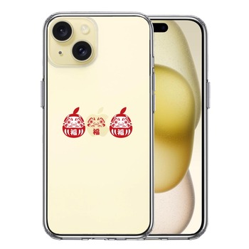 iPhone15 ケース クリア 幸福を呼ぶ 達磨 スマホケース 側面ソフト 背面ハード ハイブリッド  送料無料-0