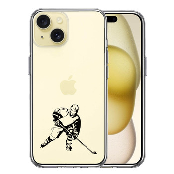 iPhone15 ケース クリア アイスホッケー２ スマホケース 側面ソフト 背面ハード ハイブリッド  送料無料-0