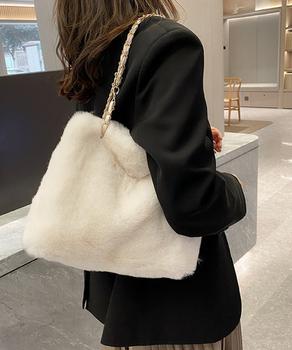 ファーバッグ 大容量 チェーンバッグ 送料無料 即日発送-5