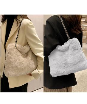 ファーバッグ 大容量 チェーンバッグ 送料無料 即日発送-6