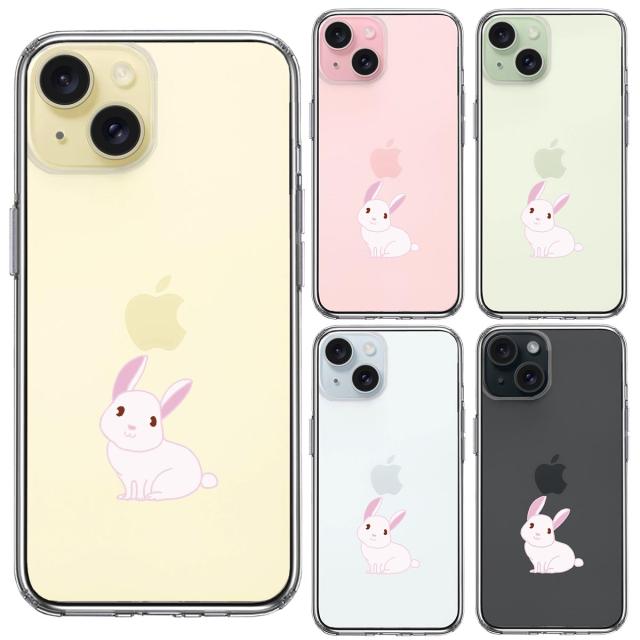 iPhone15 ケース クリア うさぎ スマホケース 側面ソフト 背面ハード ハイブリッド 送料無料-1