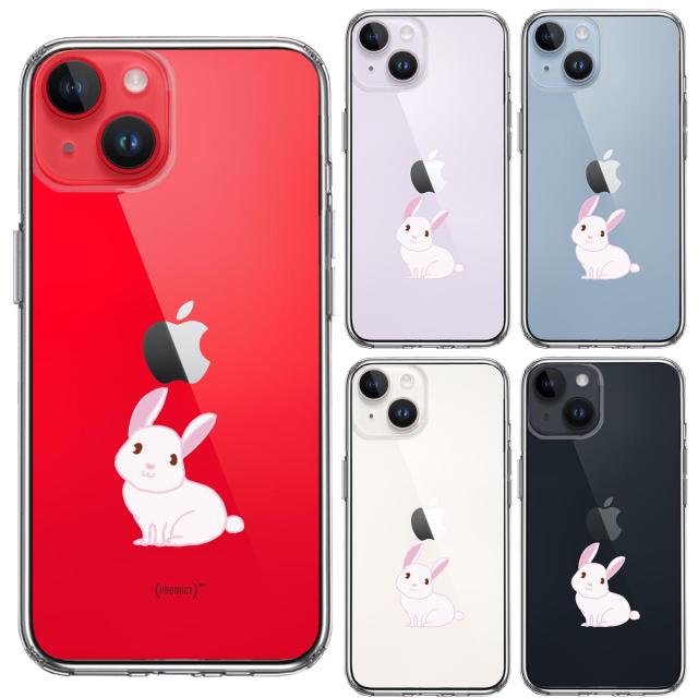 iPhone14Plus ケース クリア うさぎ スマホケース 側面ソフト 背面ハード ハイブリッド 送料無料-1