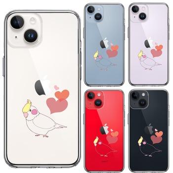 iPhone14Plus ケース クリア インコ ハート スマホケース 側面ソフト 背面ハード ハイブリッド  送料無料-1