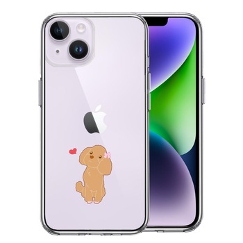 iPhone14 ケース クリア プードル ハート スマホケース 側面ソフト 背面ハード ハイブリッド  送料無料-0