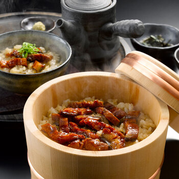 うなぎ割烹 一愼 蒲焼&一愼ひつまぶしセット 蒲焼カット55g×3袋、鰻きざみ45g×5袋、吸い地(ダシ)120g×5袋 等 送料無料-1