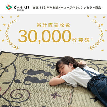 ラグ い草ラグ ラグ カーペット 約176×176cm 和柄 風物詩 DX金魚 送料無料-1