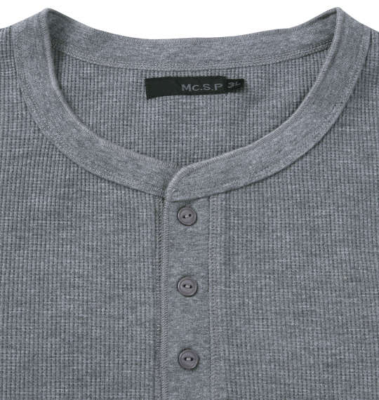 大きいサイズ Mc.S.P ワッフルヘンリーネック長袖Tシャツ 3L 4L 5L 6L 7L 8L MC841113-20811 ラッピング可 送料無料 即日発送-3