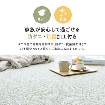 カーペット 敷き詰めカーペット 江戸間3帖 防炎 防ダニ 抗菌 撥水 日本製 PS 700 5カラー＆江戸間 送料無料-3