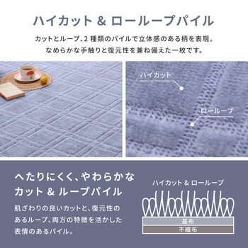 カーペット 敷き詰めカーペット 江戸間6帖 タフト 抗菌 防臭 カットOK 日本製 シオン ブルー グレー 江戸間 本間 送料無料-3