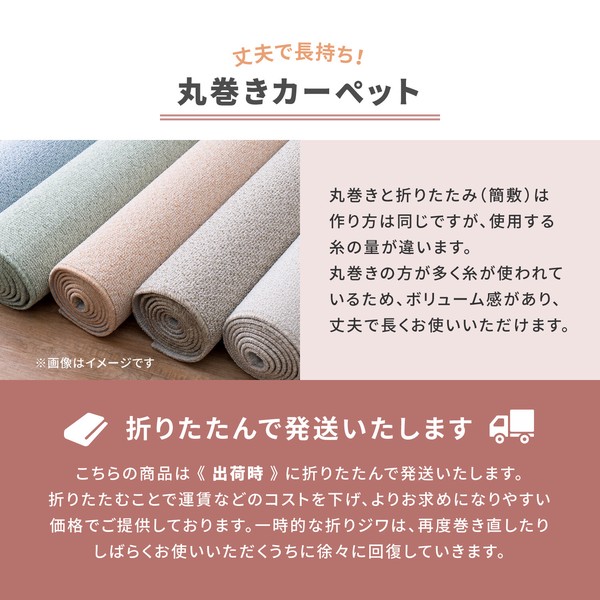 カーペット ペットのいる家庭にも 敷き詰めカーペット 江戸間8帖 タフト 抗菌 日本製 シエロ アイボリー ブラウン 江戸間 送料無料-5